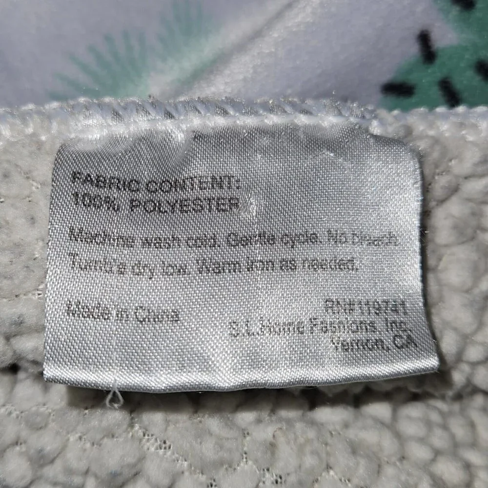 Cactus Llama Sun Plants Baby Blanket Lovey Fleece Sherpa 30x38 RN 119741